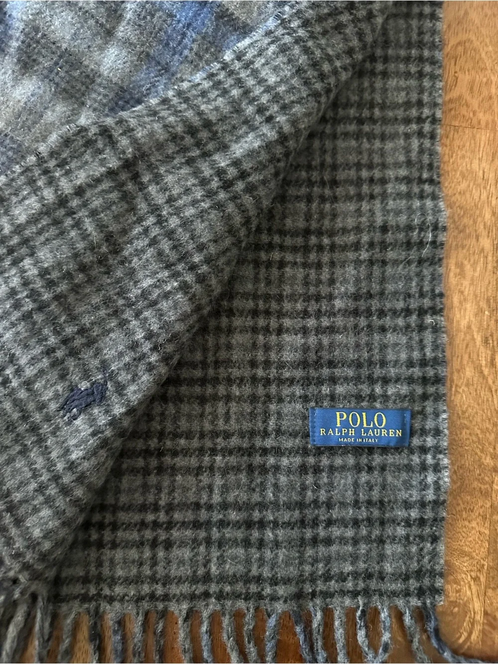 Unisex Ralph Lauren Wool Checkered Scarf